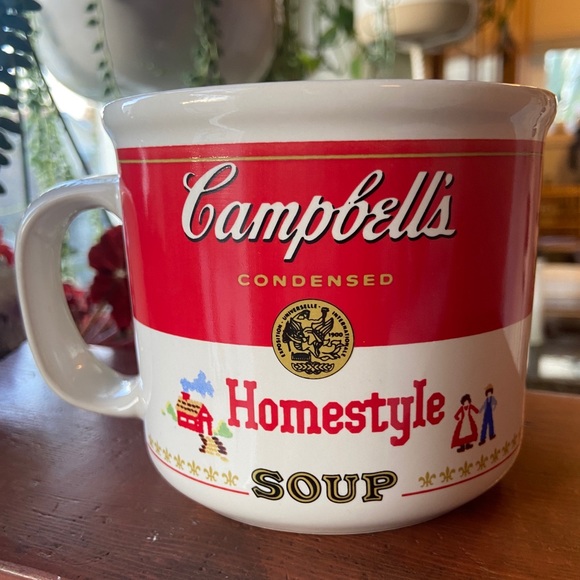 VINTAGE • 1989 Campbell’s Homestyle Soup Coffee Mug Wide Mouth Ceramic Cup 80s
